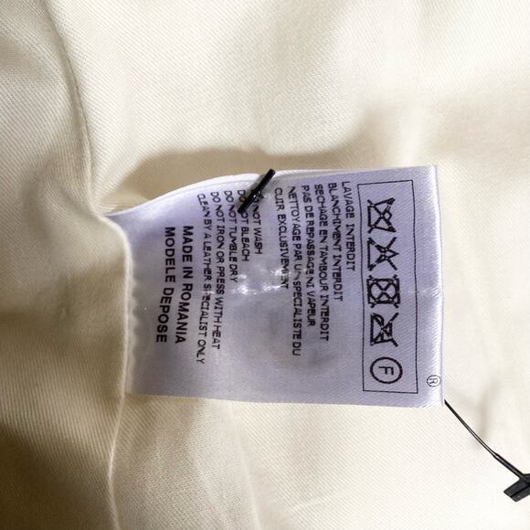 Maje Cotton Linen Frayed Edge Woven Linen Shoulder Moto Jacket 38 M - Picture 6 of 11